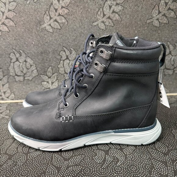 L.L. Bean Men's Waterproof Black Leather Boots Size 8.5 M Side Zipper & Lace-Up - Picture 1 of 9